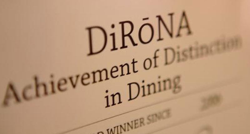 Chandlers DiRōNA Achievement of Distinction in Dining