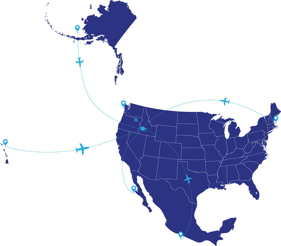 Map of all the locations Chandlers jet-fresh seafood comes from