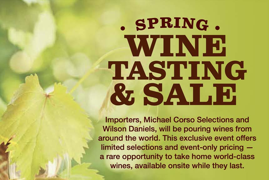 Spring Wine Tasting & Sale