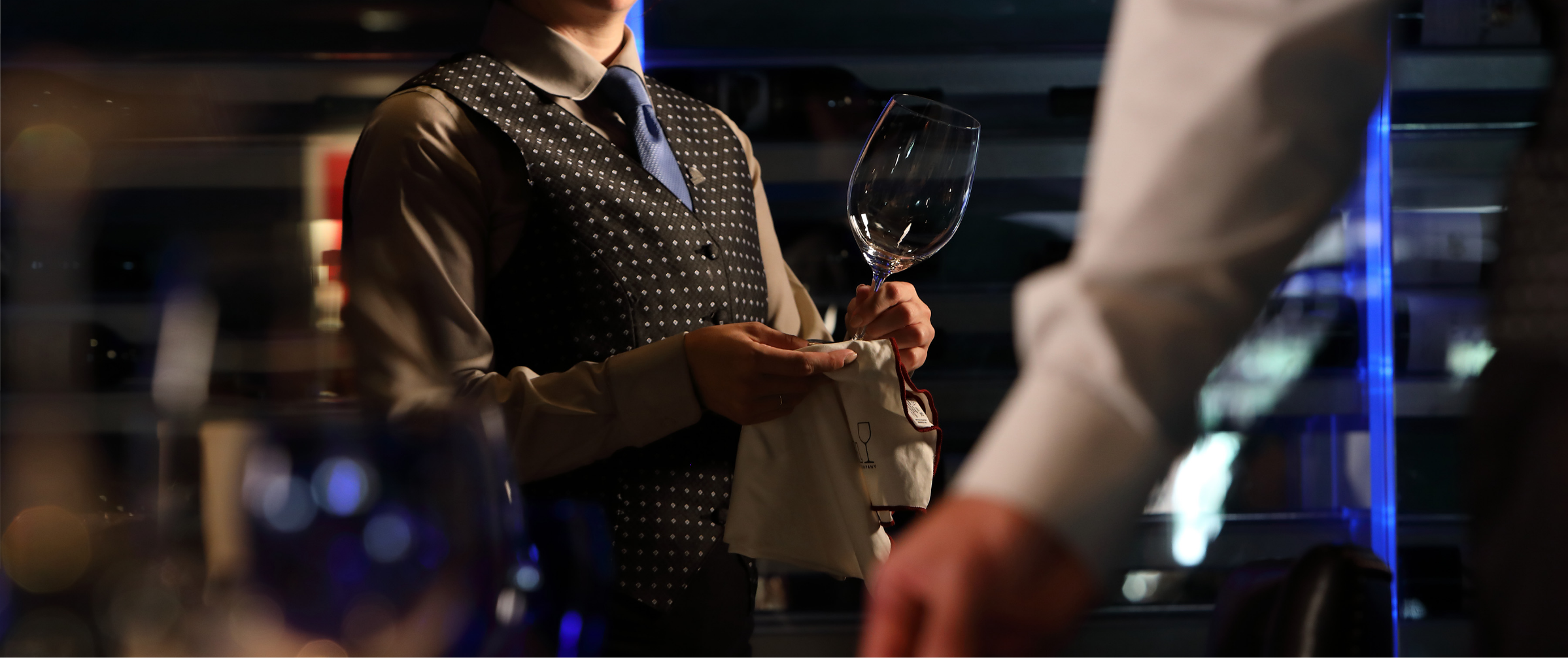 Server in suit and tie at Chandlers Steakhouse